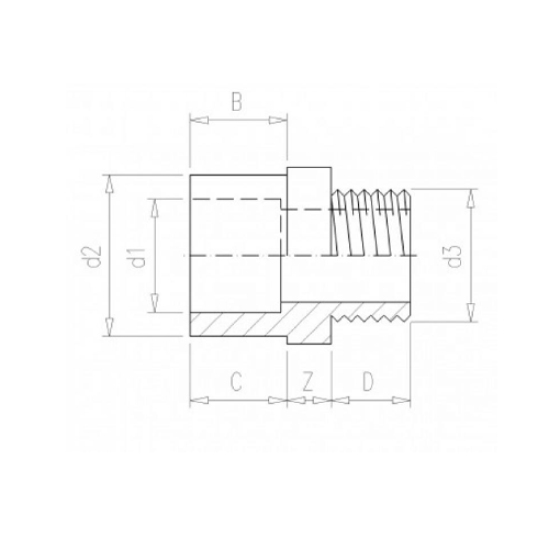 VDL PVCu Adapter Nipple Insert Plain x Threaded Male - London Grow